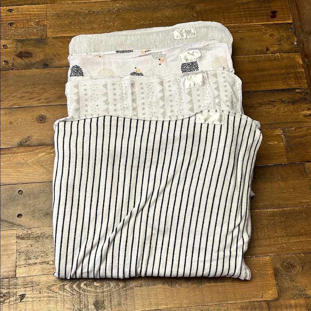 Baby Neutral Striped Stretchy Breathable Swaddles - Soft White & Black